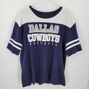 Dallas Cowboys Shirt Mens Large Blue White NFL Football Cotton Jersey Style Tee